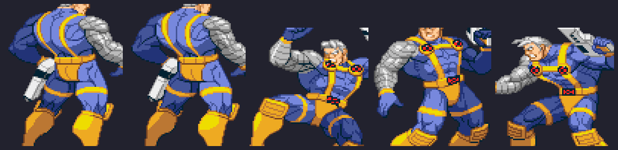 Cable sprites reconstructed from the converted CPS-2 tile bin