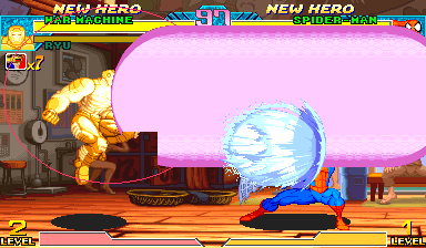Frozen v3 Mega Optic Blast being blocked by Spider-Man