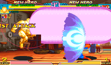 Frozen v3 Gold War Machine firing the full Onslaught beam to the right