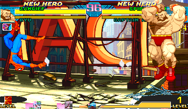 Stock Zangief 360 finishing with Spider-Man launched to the left