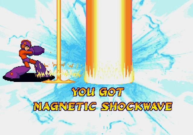 Mega Man's Marvel vs. Capcom arcade ending showing You Got Magnetic Shockwave