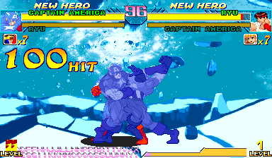 Marvel vs. Capcom displaying a correct 100 HIT after the fix