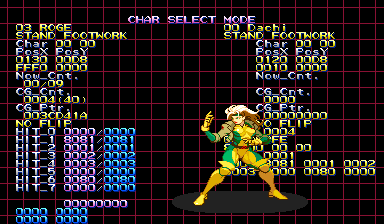 HIT EDITER showing Rogue STAND FOOTWORK, CG_Ptr $3CD41A