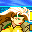 Close crop of Dual Rogue’s 32×32 lifebar portrait, 1px gap on the blue rails