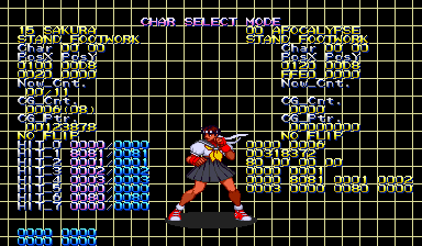 Marvel Super Heroes vs Street Fighter HIT EDITER showing source row 15 SAKURA