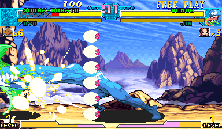 Earlier six-eyeball build: the eyeballs in a fan formation
