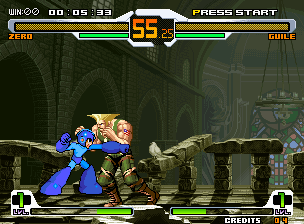 Mega Man presenting a light punch inside SVC Chaos