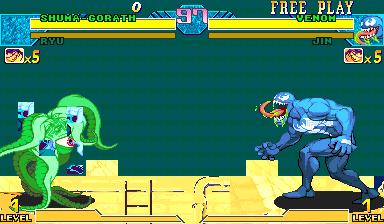 In-match lifebar, before and after the name-routing fix: Shuma reads SHUMA-GORATH
