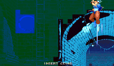 The same stage id, +512 pixels lower: the subway tier after the van-bounce flip — one tall tilemap, two floors