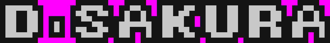 The D.SAKURA select-screen name banner composed from the game's letter tiles