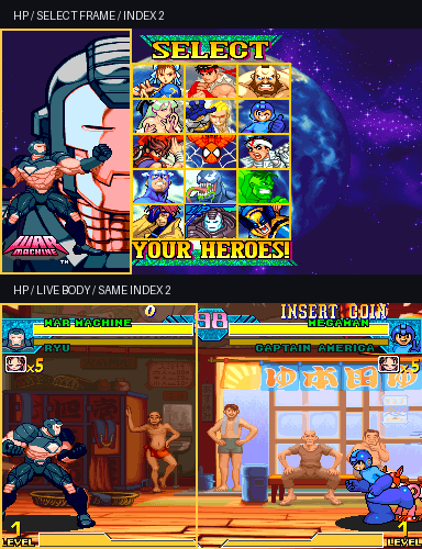 War Machine HP on character select and in the live match