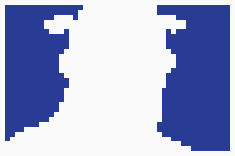 Transparency map of Captain America's select-grid cell: an opaque character silhouette surrounded by transparent background